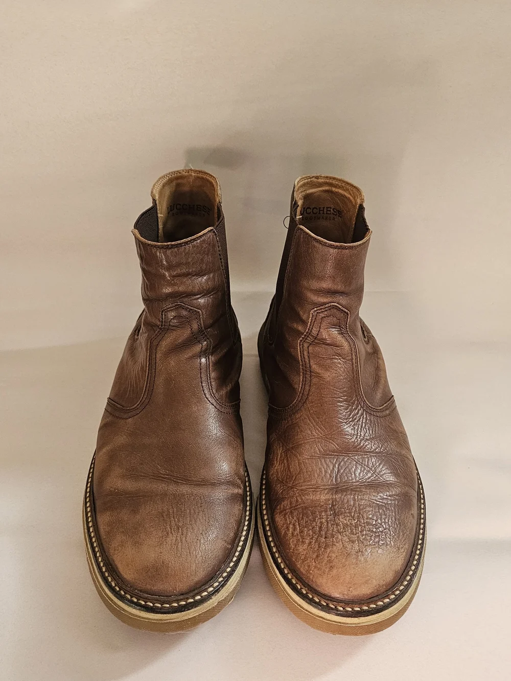 Luchesse Men's Brown Leather Chelsea Boots